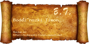 Bodánszki Timon névjegykártya